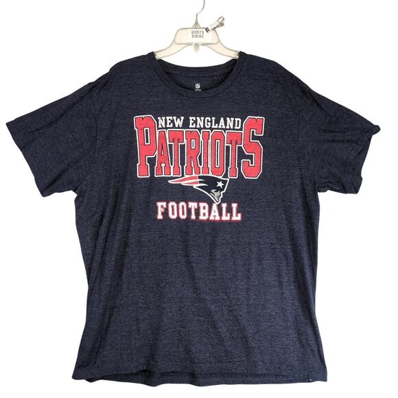New England Patriots Football Men's XXL T-Shirt NFL Team Apparel Navy Short Slv - Picture 1 of 10